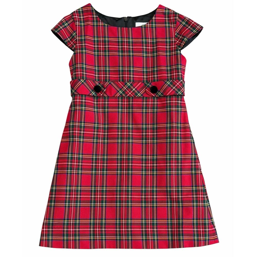 Florence Eiseman Girls Red Tartan Plaid Christmas Dress Size 7